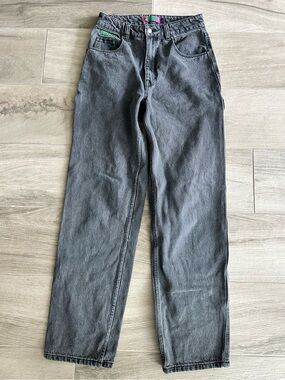 Empyre Tori Faded Black Carpenter Relaxed Baggy Jeans Womens Sz 2 High Rise Y2K